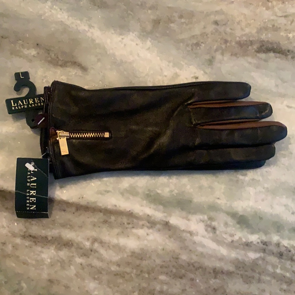 Lauren Ralph Lauren new with tags black leather gloves